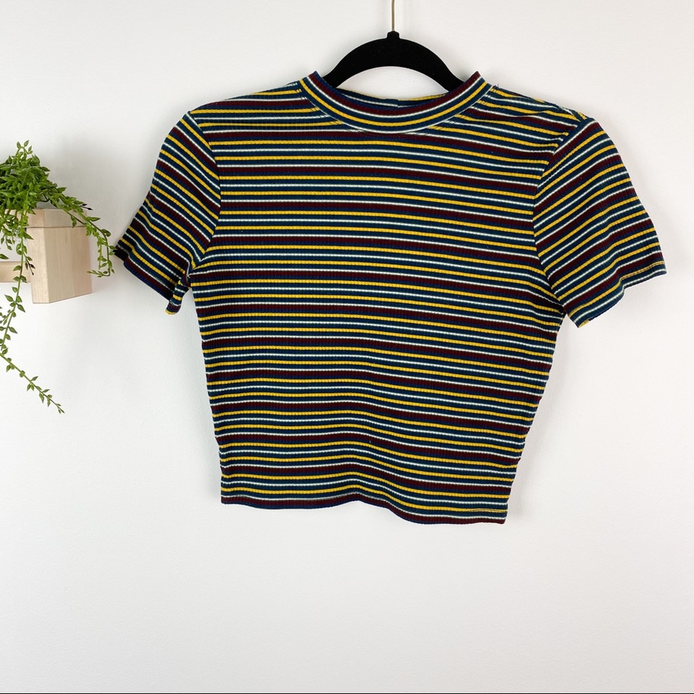 Sky & Sparrow stripe crop top size medium
